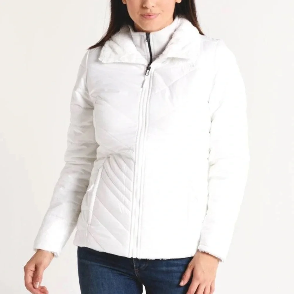 The North Face Reversible Puffer Winter Jacket White size Small - Picture 1 of 16